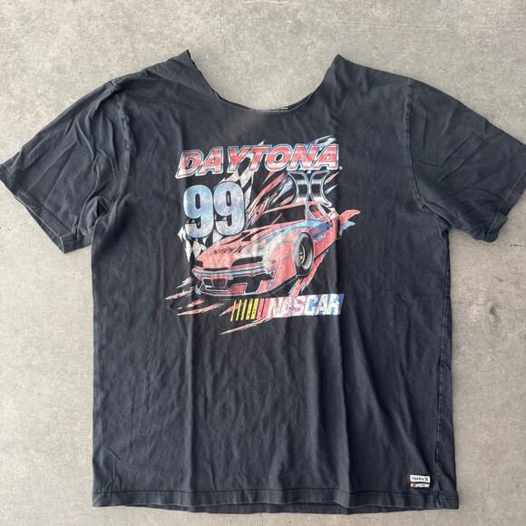 Vintage Y2k Nascar Daytona 99 Hurley Black Racing Graphic Tee L - Picture 1 of 4